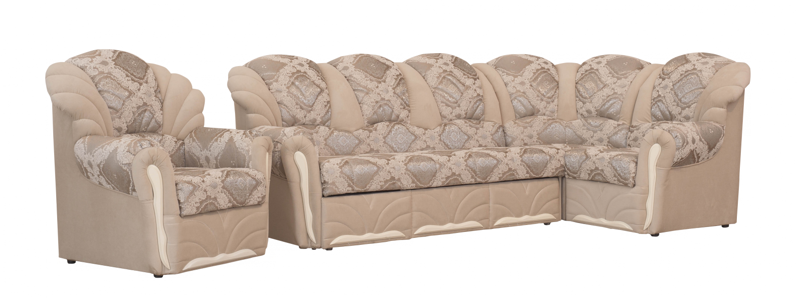 диван жемчуг угловой + 1 кресло в Костроме