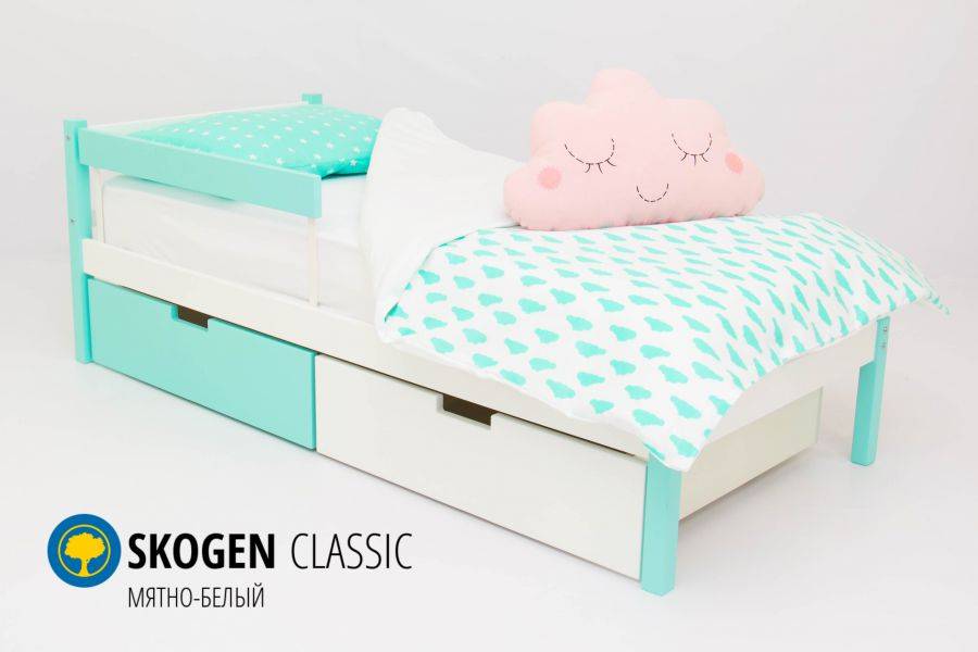 детская кровать skogen classic мятно-белый в Костроме