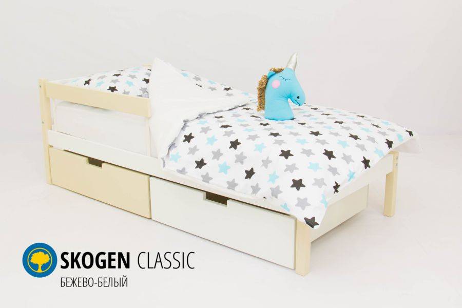 детская кровать skogen classic бежево-белый в Костроме