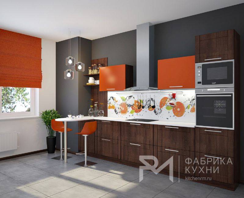 стильная прямая кухня в Костроме