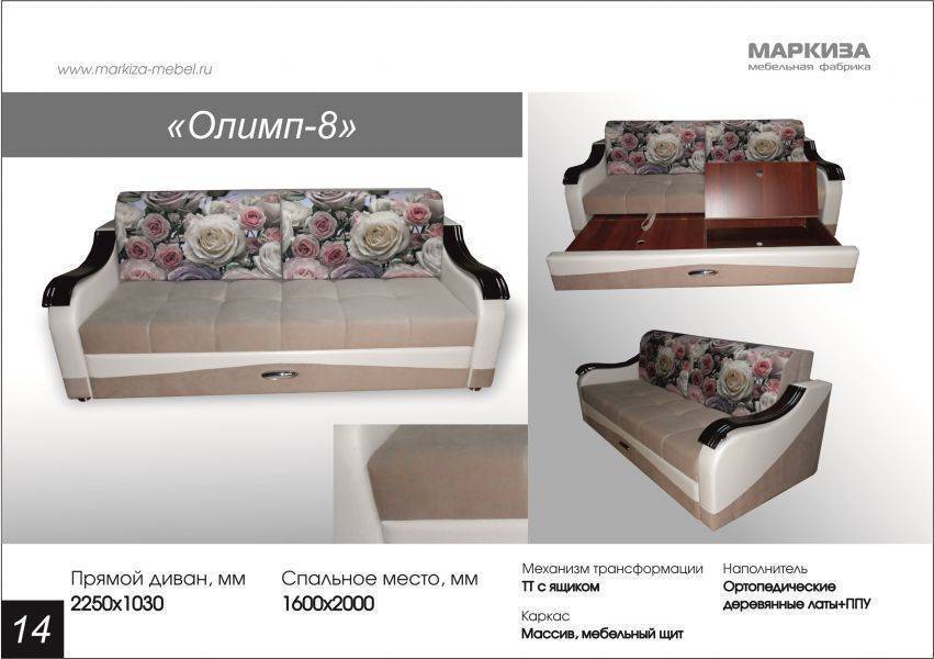прямой диван олимп 8 в Костроме
