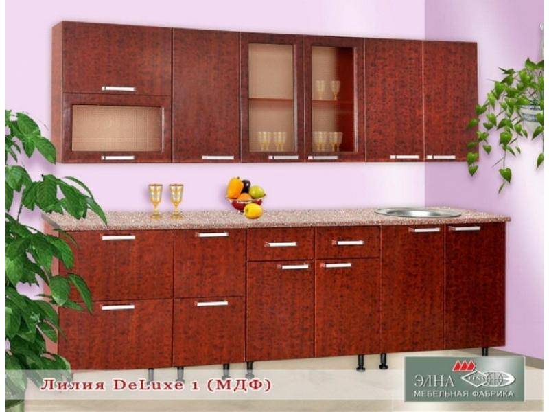 кухня прямая лилия deluxe 1 (мфд) в Костроме