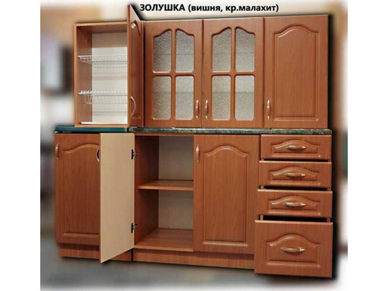 кухня прямая золушка мдф (вишня) в Костроме