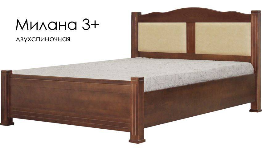 кровать милана 3+ из массива сосны со вставками из экокожи в Костроме