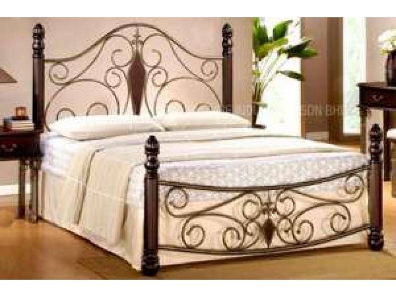 кровать wf 9005 (160*200) walnut/rusty black в Костроме