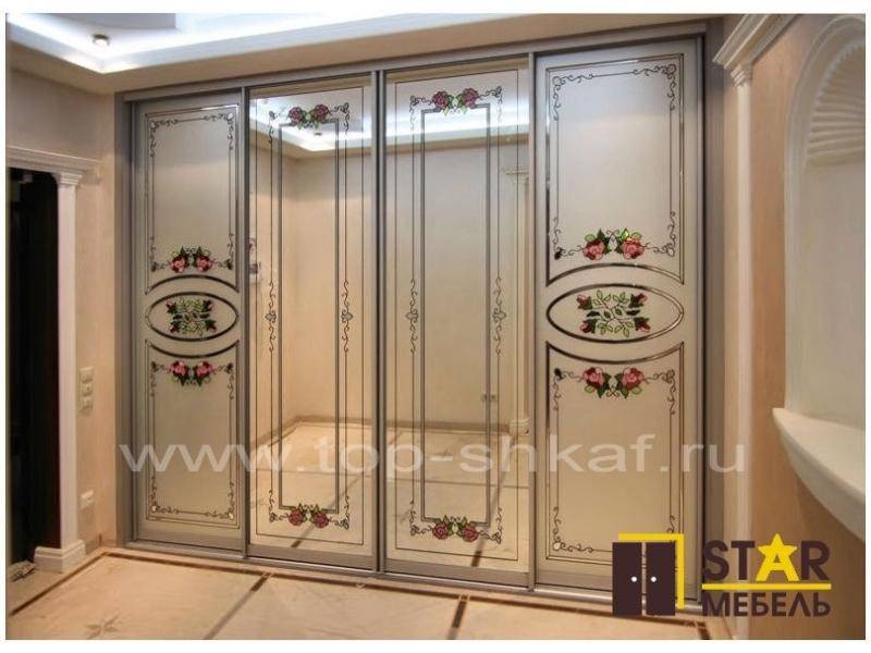 красивый шкаф-купе с декором в Костроме