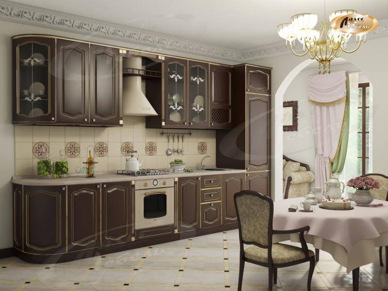 кухня прямая «шоколад тюдор» в Костроме