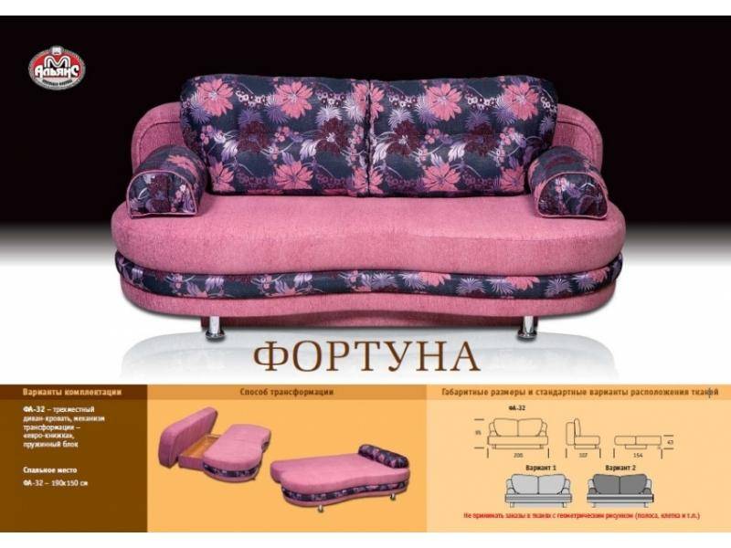 розовый диван с цветами фортуна в Костроме
