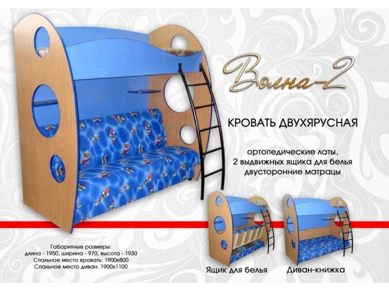 кровать двухъярусная волна 2 в Костроме