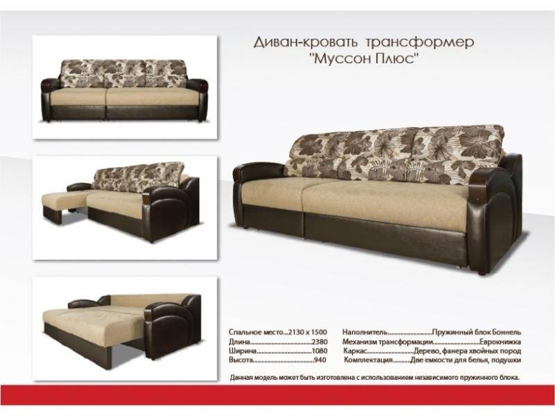 спальный прямой диван муссон плюс в Костроме