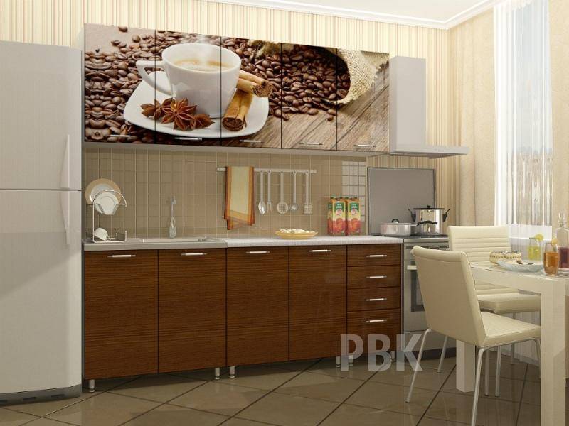 кухонный гарнитур с фотопечатью кофе в Костроме