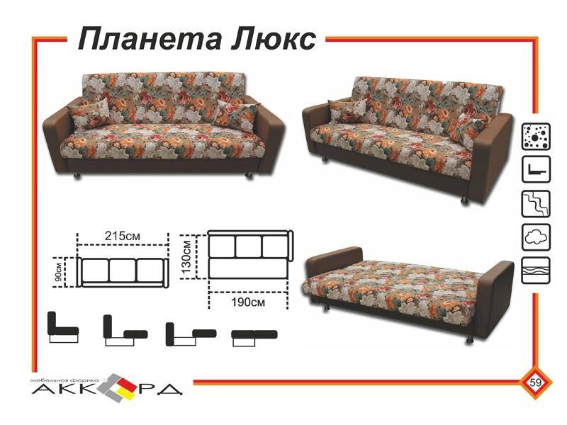 прямой диван с цветами планета люкс в Костроме