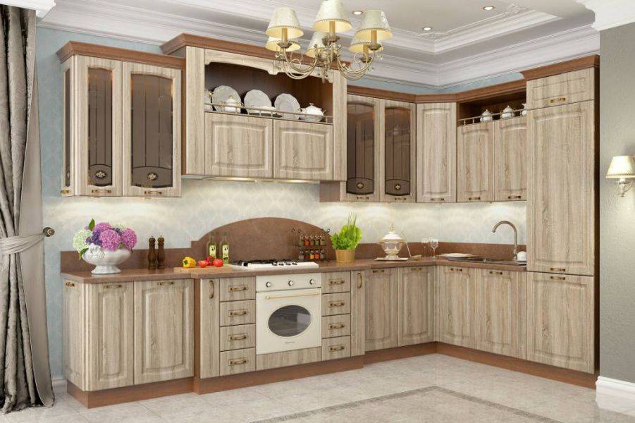 классическая кухня равенна на заказ в цвете мокко в Костроме