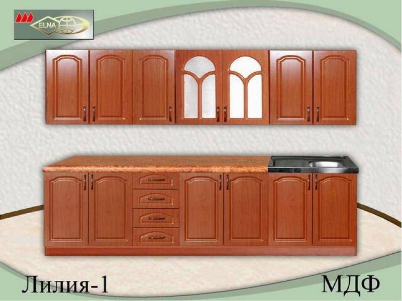 кухня прямая лилия 1 (мдф) в Костроме