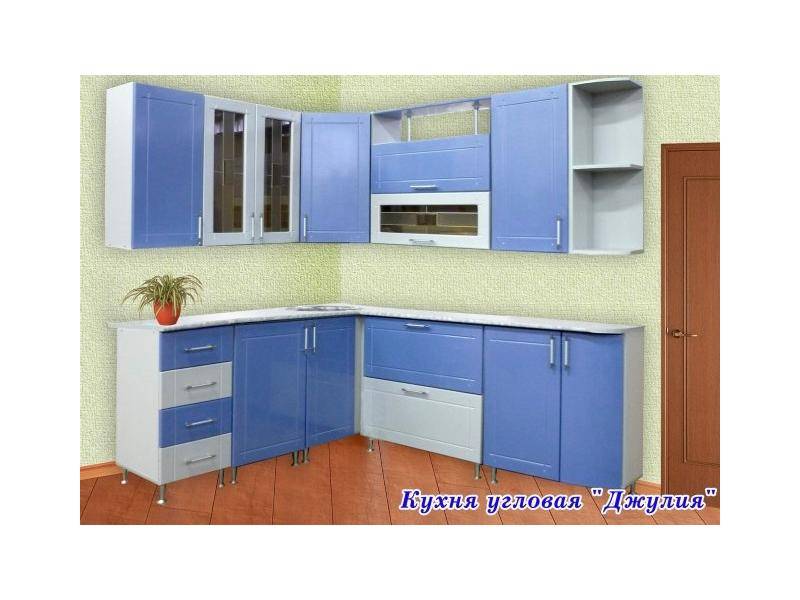 голубая угловая кухня джулия в Костроме