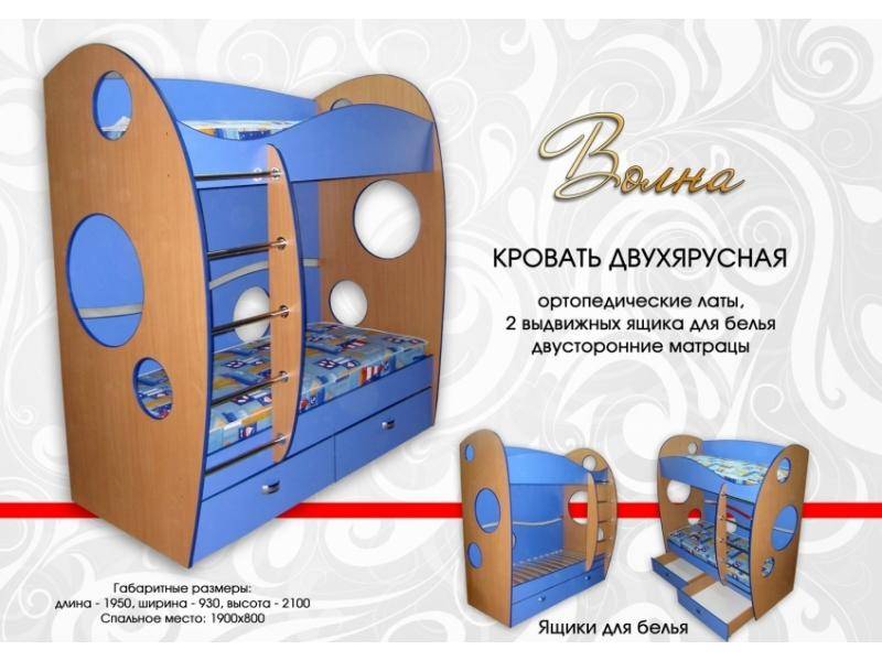 детская двухъярусная кровать волна в Костроме