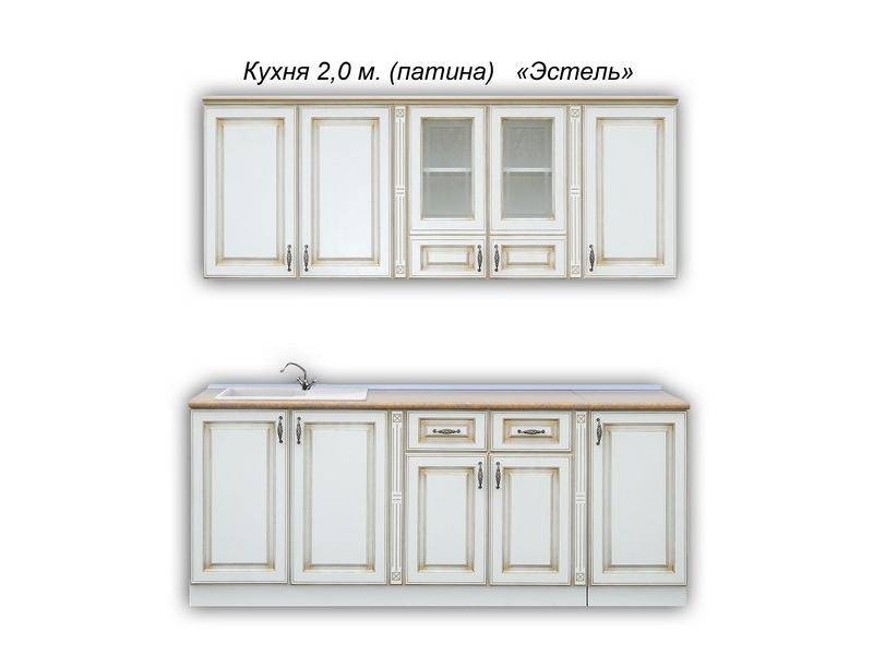 кухня прямая эстель патина в Костроме