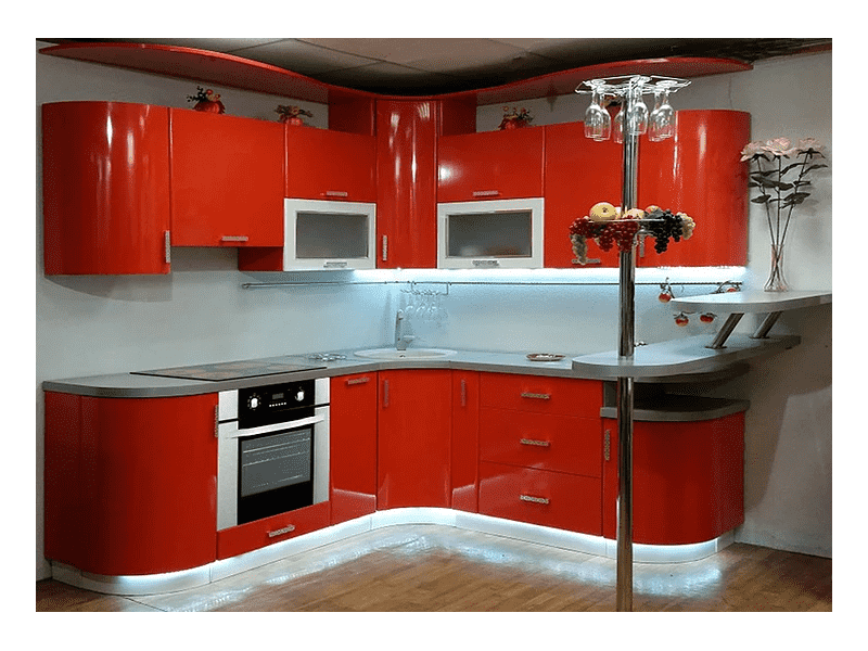радиусная кухня оранж в Костроме