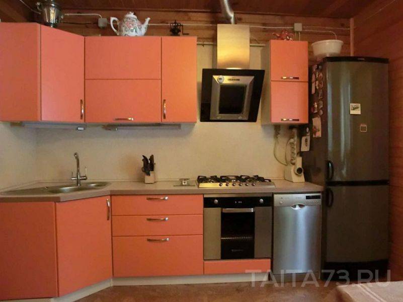 угловая кухня с матовыми фасадами в Костроме