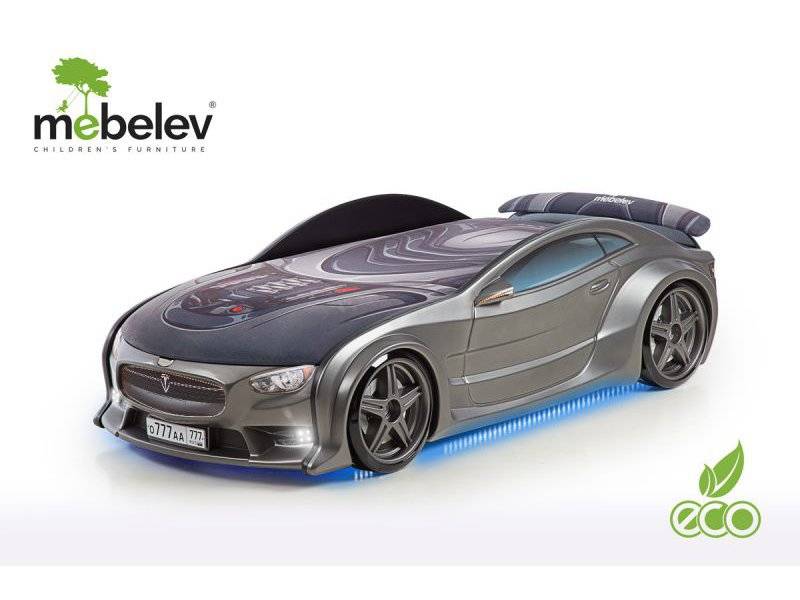 кровать-машина объемная (3d) neo "тесла" (графит) в Костроме