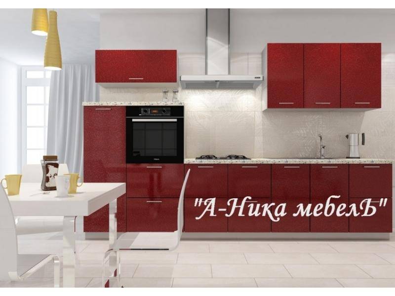 кухня прямая гамма бордо в Костроме
