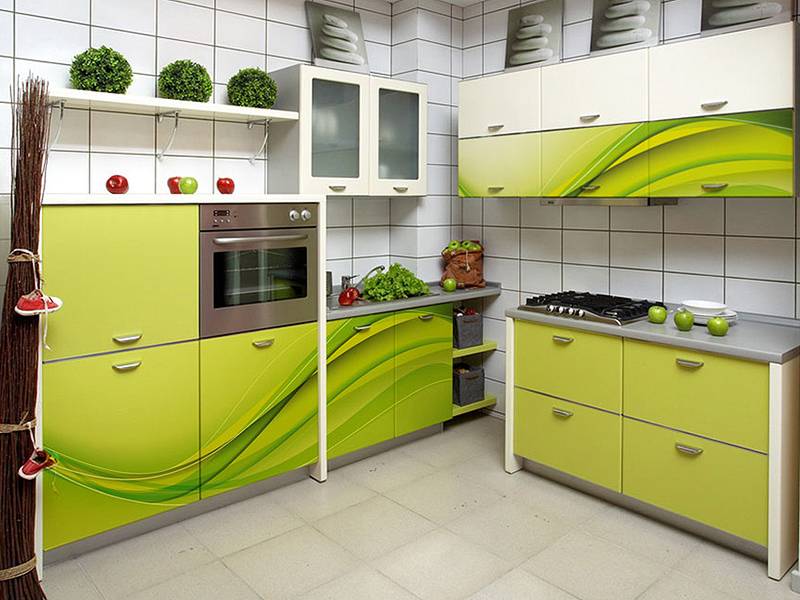 кухонный гарнитур угловой 8 фотопечать в Костроме