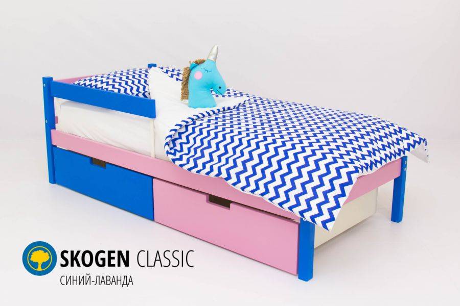 детская кровать skogen classic синий-лаванда в Костроме