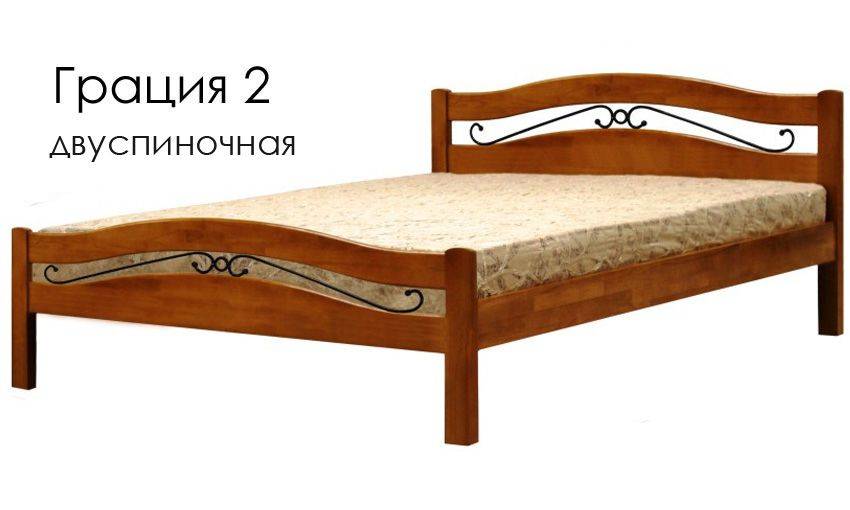 деревянная кровать грация 2 двуспиночная в Костроме