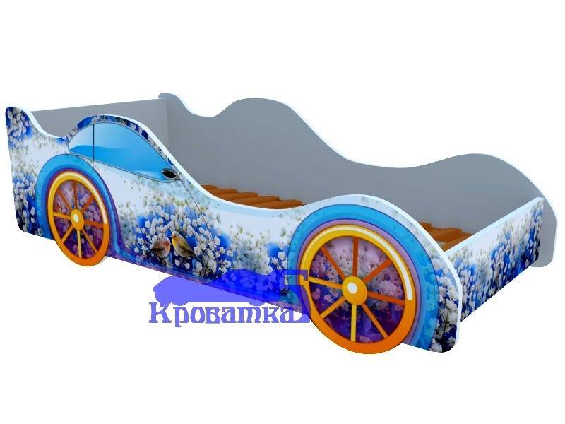 кровать-машина с фотопечатью зяблики в Костроме