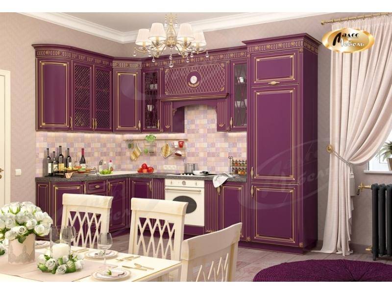 сиреневая угловая кухня персефона в Костроме