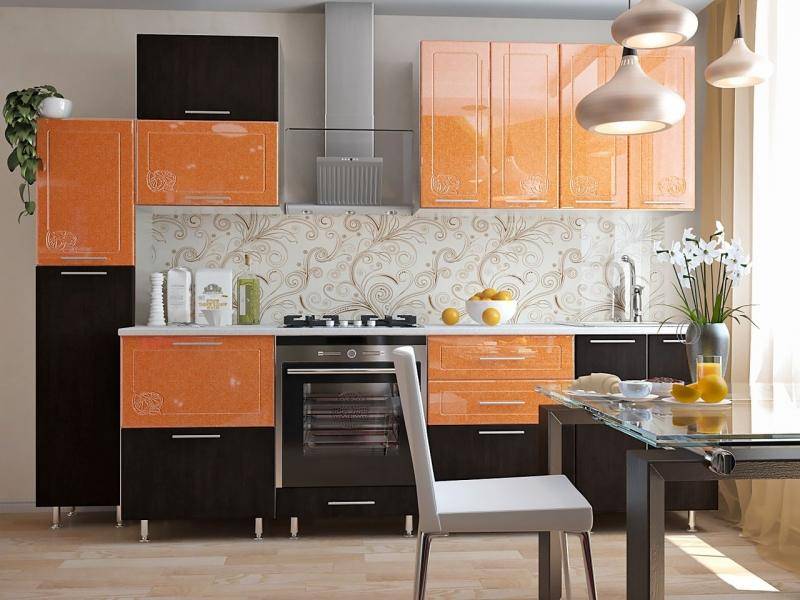 кухонный гарнитур прямой апельсин в Костроме