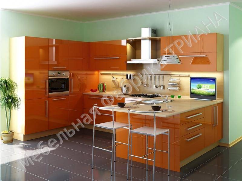 оранжевая кухня квинкве в Костроме