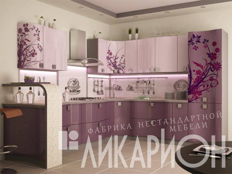 кухня угловая «фото на пластике» в Костроме