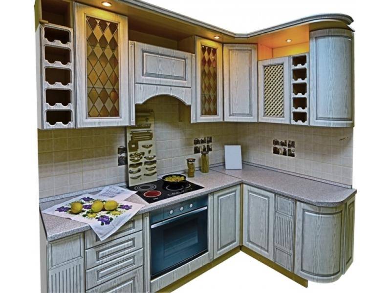 кухня угловая патина серебро в Костроме