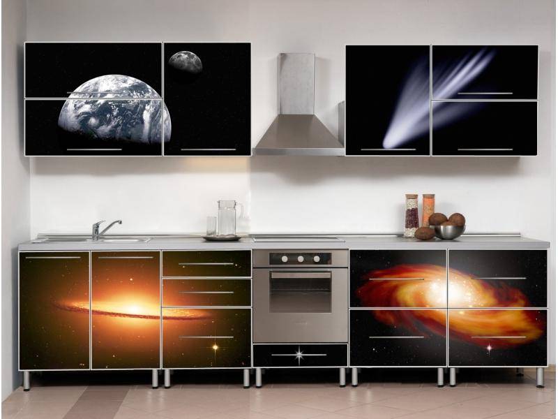 темный кухонный гарнитур космос в Костроме