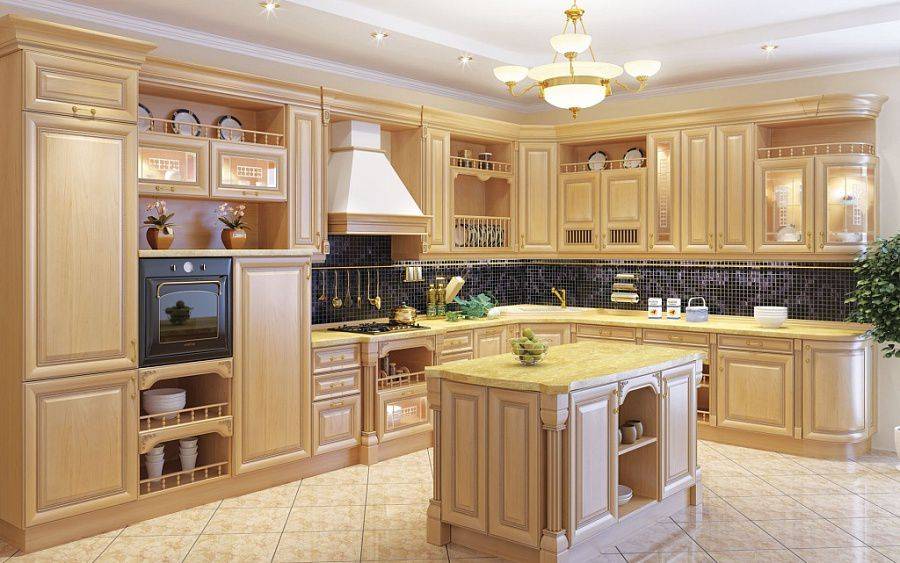 классическая кухня ника с островом в Костроме
