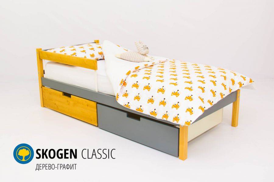 детская кровать skogen classic дерево-графит в Костроме