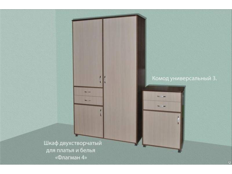 шкаф двухстворчатый для платья и белья флагман 4 в Костроме