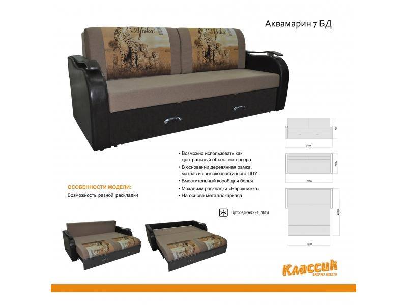 диван еврокнижка аквамарин 7бд в Костроме