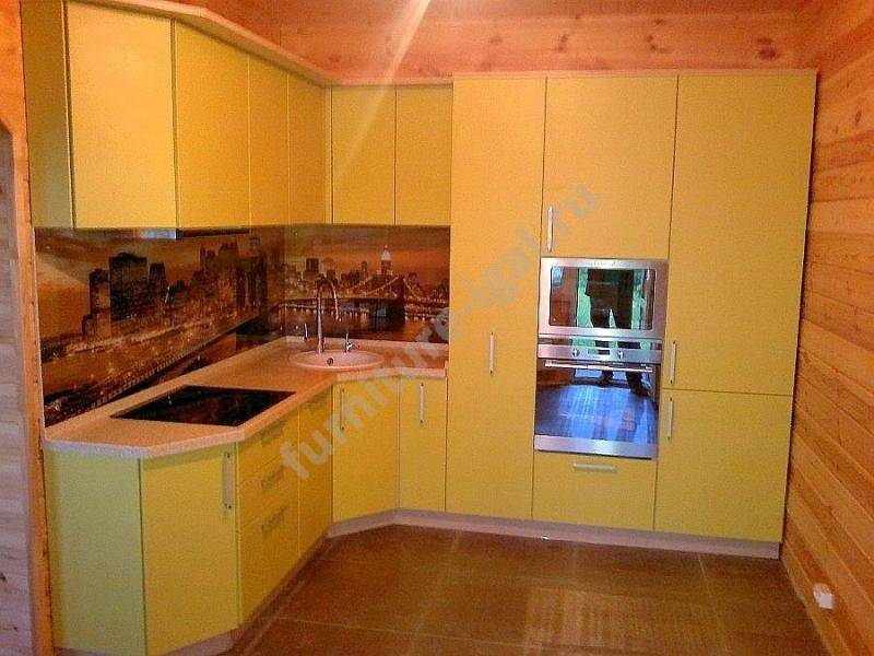 угловая желтая кухня в Костроме