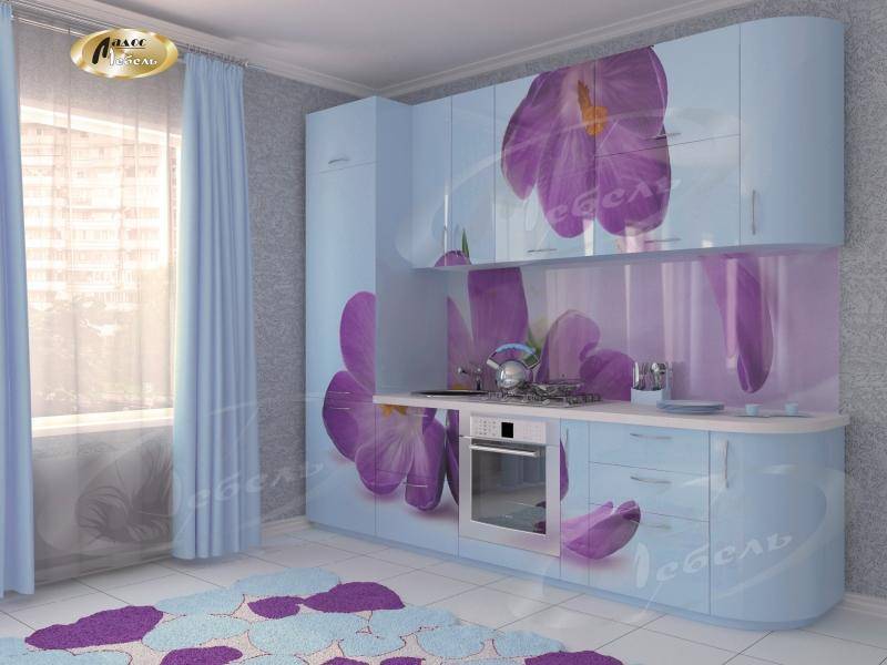 кухня прямая «крокус blue» в Костроме