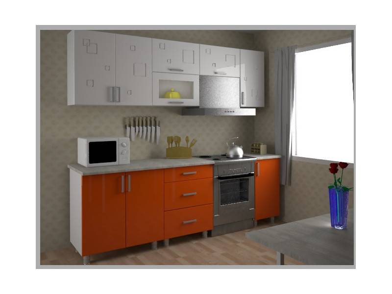 кухонный гарнитур прямой orange в Костроме
