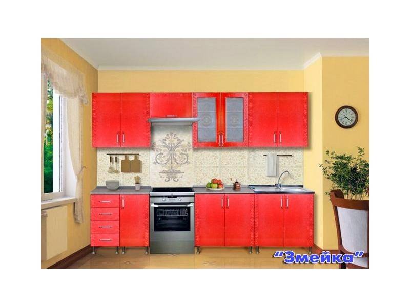 красная прямая кухня змейка в Костроме