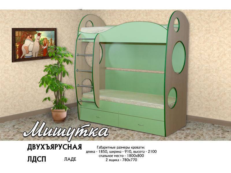 кровать двухъярусная мишутка в Костроме