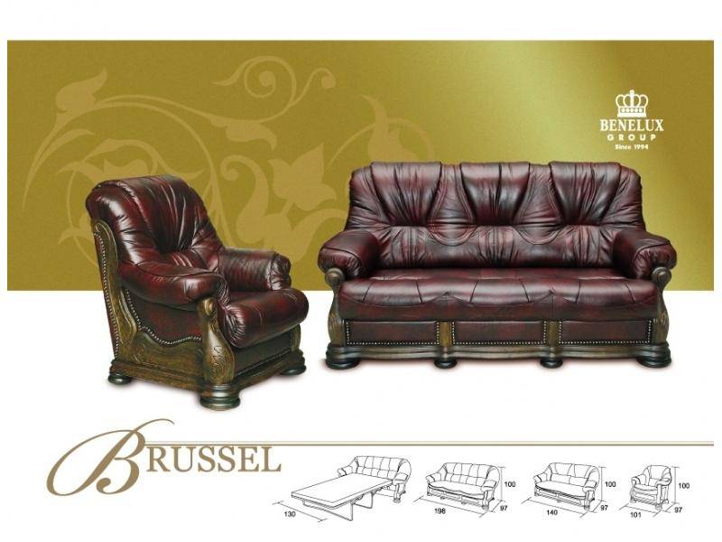 коричневый диван из кожи brussel в Костроме