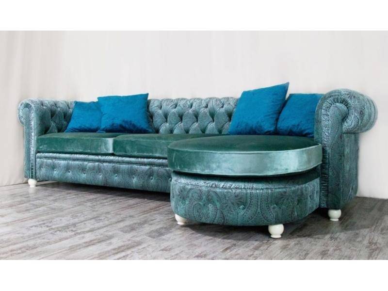диван chesterfield с оттоманкой в Костроме