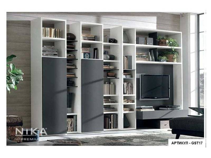стенка-стеллаж в гостиную в современном стиле в Костроме