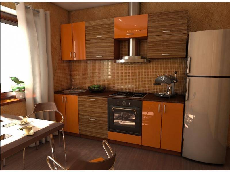 кухня оранжевая прямая в Костроме