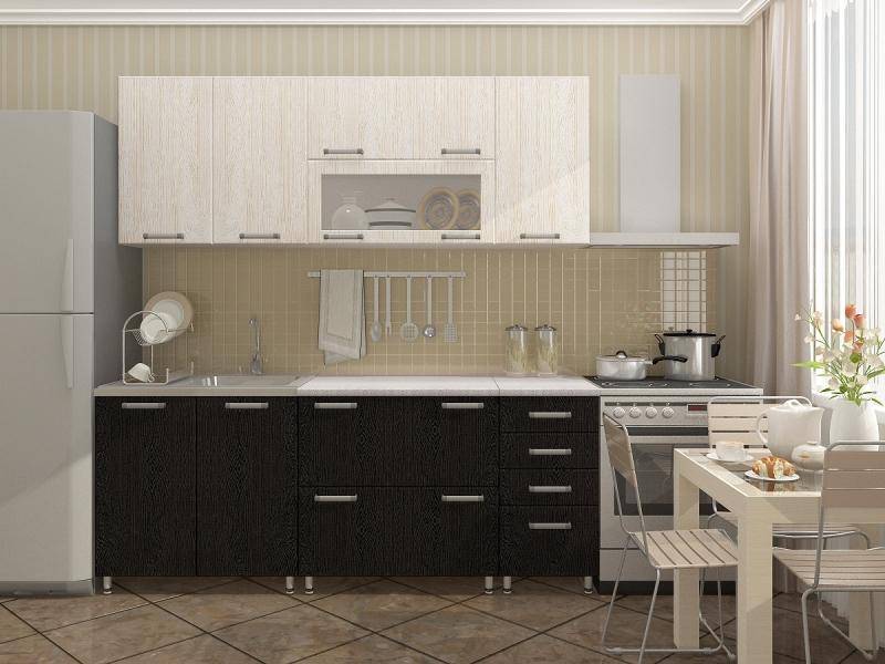 модульная кухня белое и черное дерево в Костроме