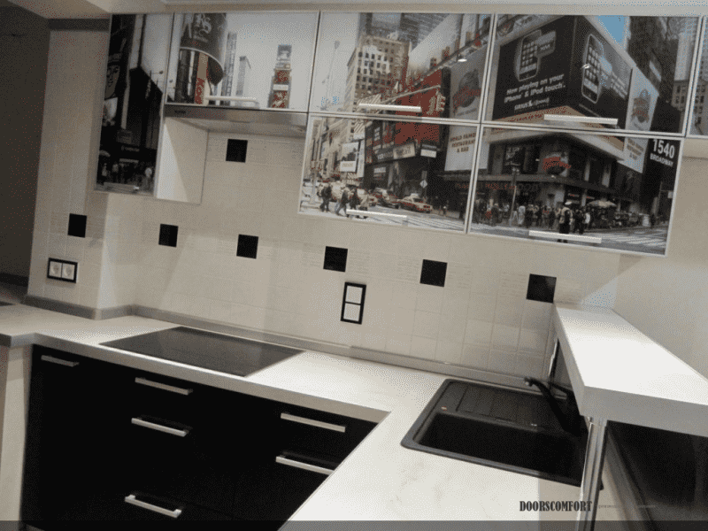 кухня с фотопечатью new york в Костроме